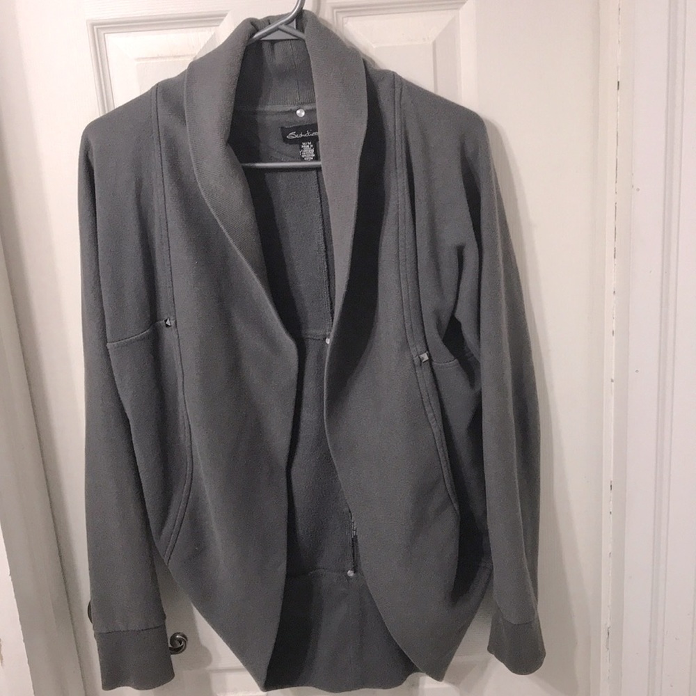 Seductions Gray Open-Front Cardigan